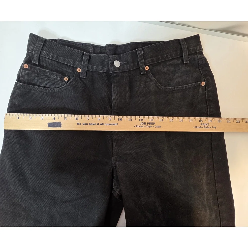 Levi's 550 Mens Relaxed Fit Black Denim Jeans Size 36x30 Mid Rise